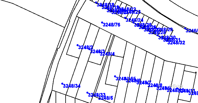 Parcela st. 3248/4 v KÚ Krč, Katastrální mapa