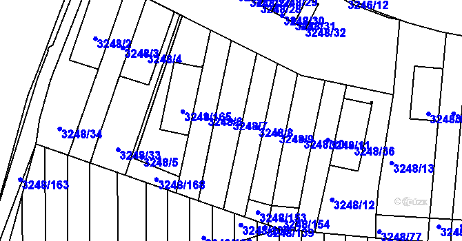 Parcela st. 3248/7 v KÚ Krč, Katastrální mapa
