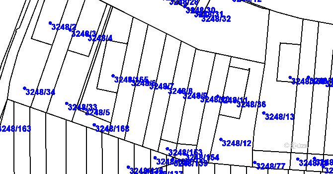 Parcela st. 3248/8 v KÚ Krč, Katastrální mapa