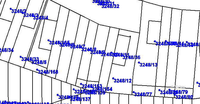 Parcela st. 3248/10 v KÚ Krč, Katastrální mapa