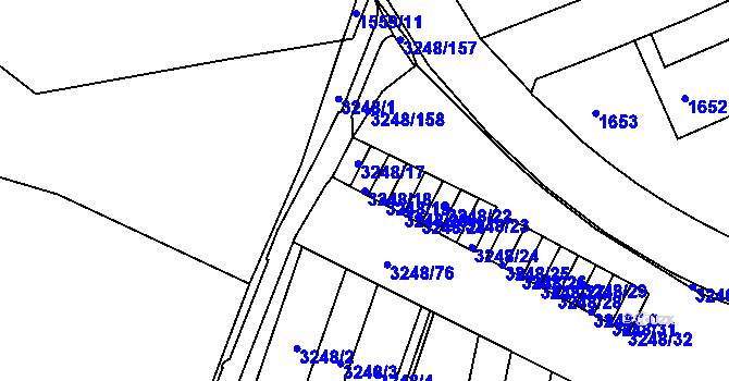 Parcela st. 3248/18 v KÚ Krč, Katastrální mapa