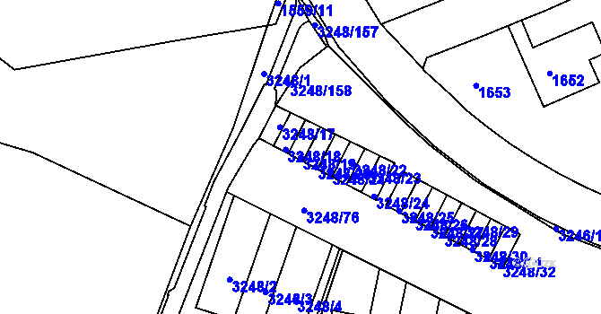 Parcela st. 3248/19 v KÚ Krč, Katastrální mapa
