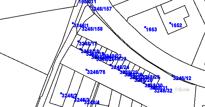Parcela st. 3248/22 v KÚ Krč, Katastrální mapa