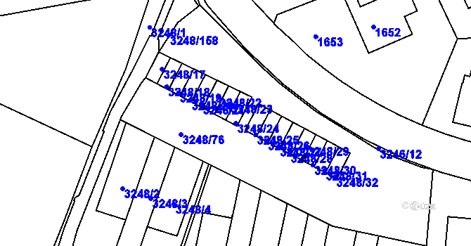 Parcela st. 3248/24 v KÚ Krč, Katastrální mapa
