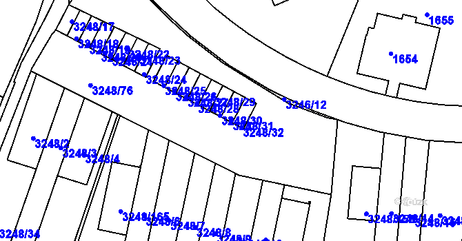 Parcela st. 3248/31 v KÚ Krč, Katastrální mapa