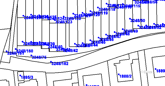 Parcela st. 3248/44 v KÚ Krč, Katastrální mapa