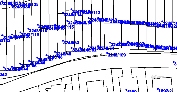Parcela st. 3248/53 v KÚ Krč, Katastrální mapa