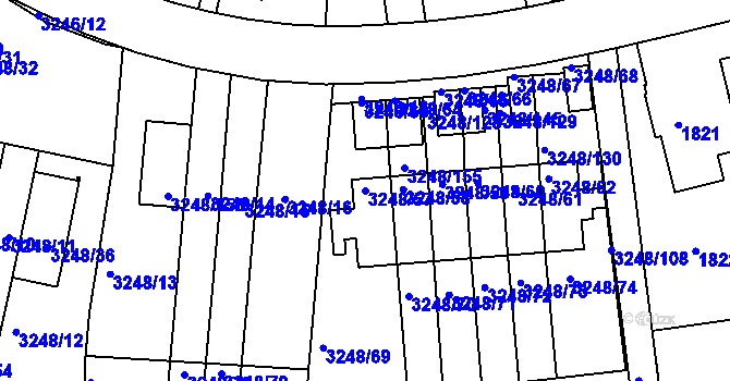 Parcela st. 3248/57 v KÚ Krč, Katastrální mapa