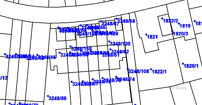 Parcela st. 3248/61 v KÚ Krč, Katastrální mapa