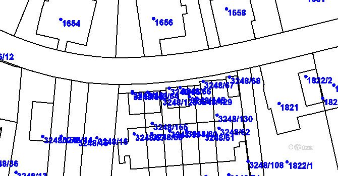 Parcela st. 3248/65 v KÚ Krč, Katastrální mapa
