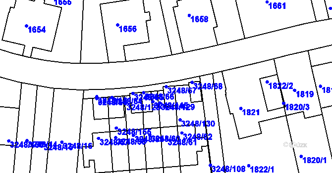 Parcela st. 3248/67 v KÚ Krč, Katastrální mapa