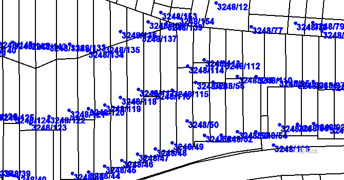 Parcela st. 3248/115 v KÚ Krč, Katastrální mapa