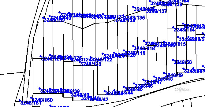 Parcela st. 3248/121 v KÚ Krč, Katastrální mapa