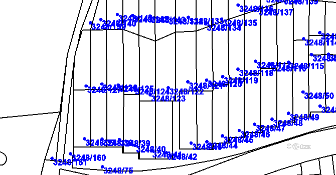 Parcela st. 3248/122 v KÚ Krč, Katastrální mapa