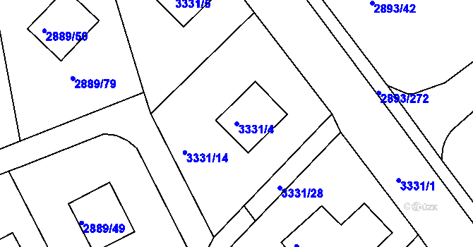 Parcela st. 3331/4 v KÚ Krč, Katastrální mapa