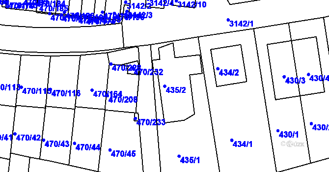 Parcela st. 435/2 v KÚ Krč, Katastrální mapa