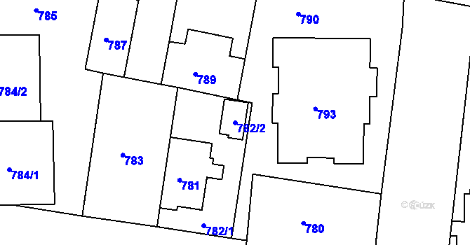Parcela st. 782/2 v KÚ Krč, Katastrální mapa