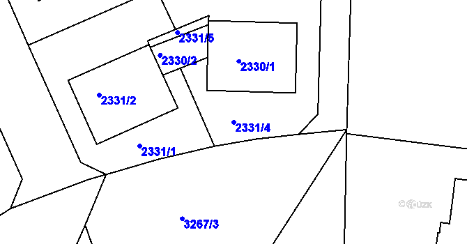 Parcela st. 2331/4 v KÚ Krč, Katastrální mapa