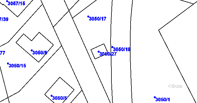 Parcela st. 3050/27 v KÚ Krč, Katastrální mapa