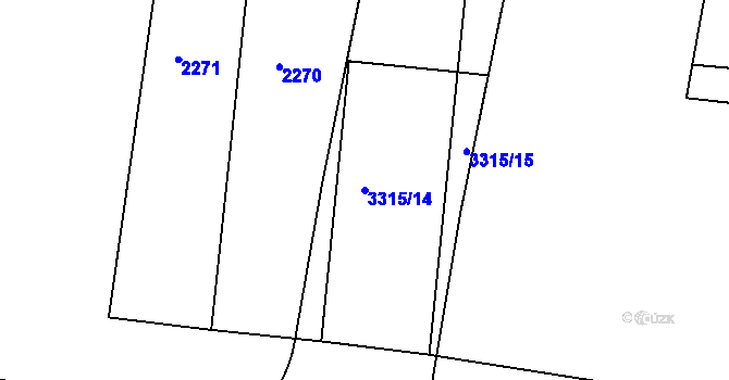 Parcela st. 3315/14 v KÚ Krč, Katastrální mapa