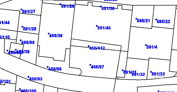 Parcela st. 455/112 v KÚ Krč, Katastrální mapa