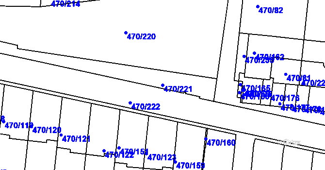 Parcela st. 470/221 v KÚ Krč, Katastrální mapa