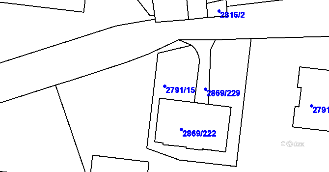 Parcela st. 2791/15 v KÚ Krč, Katastrální mapa