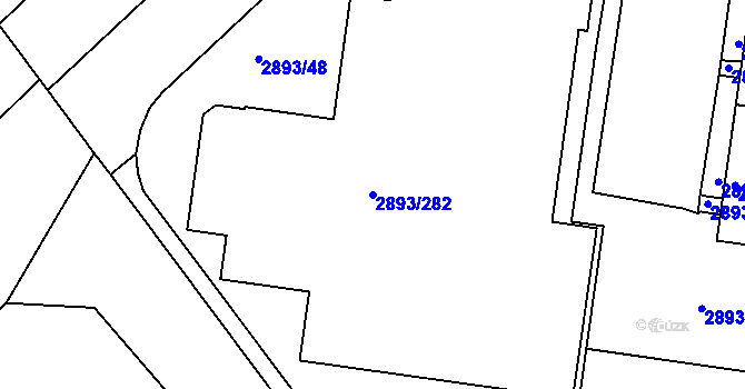Parcela st. 2893/282 v KÚ Krč, Katastrální mapa