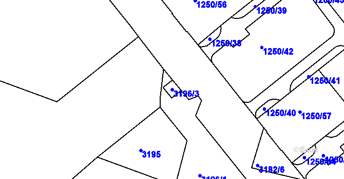 Parcela st. 3196/3 v KÚ Krč, Katastrální mapa