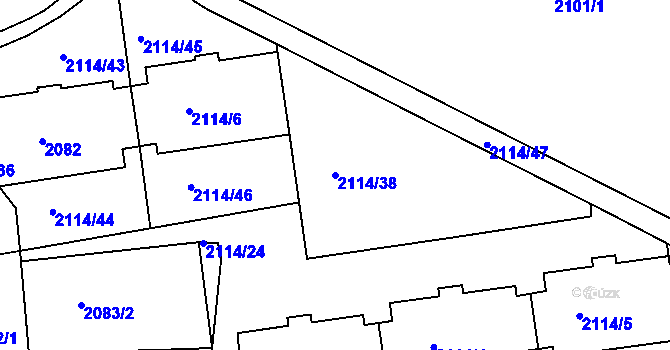 Parcela st. 2114/38 v KÚ Krč, Katastrální mapa