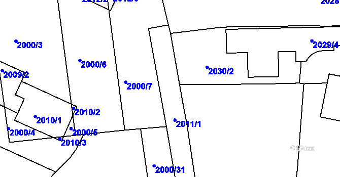 Parcela st. 2011/7 v KÚ Krč, Katastrální mapa