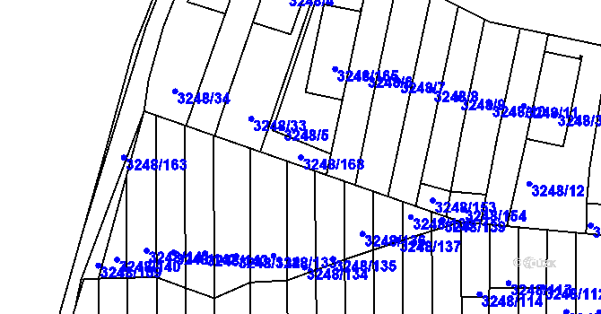 Parcela st. 3248/168 v KÚ Krč, Katastrální mapa