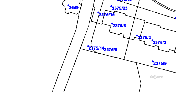 Parcela st. 2375/14 v KÚ Krč, Katastrální mapa