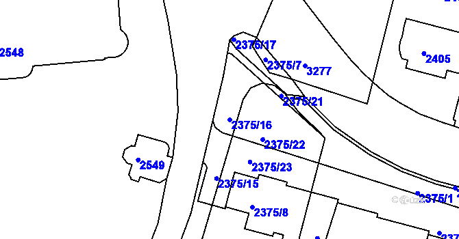 Parcela st. 2375/16 v KÚ Krč, Katastrální mapa