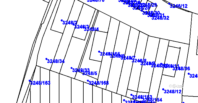 Parcela st. 3248/165 v KÚ Krč, Katastrální mapa