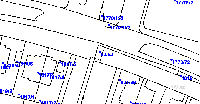 Parcela st. 903/3 v KÚ Krč, Katastrální mapa