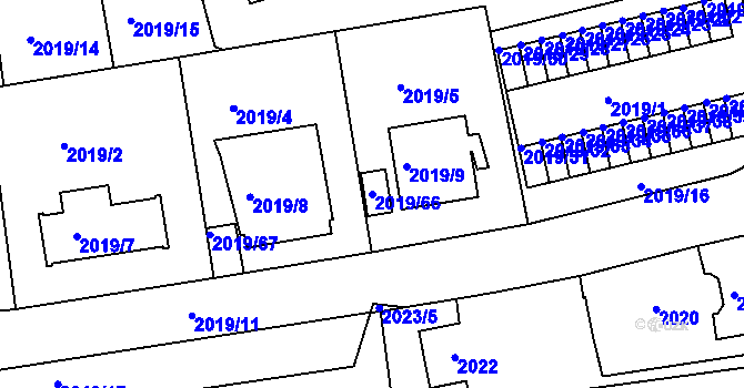 Parcela st. 2019/66 v KÚ Krč, Katastrální mapa