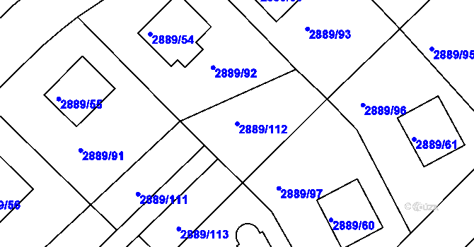 Parcela st. 2889/112 v KÚ Krč, Katastrální mapa