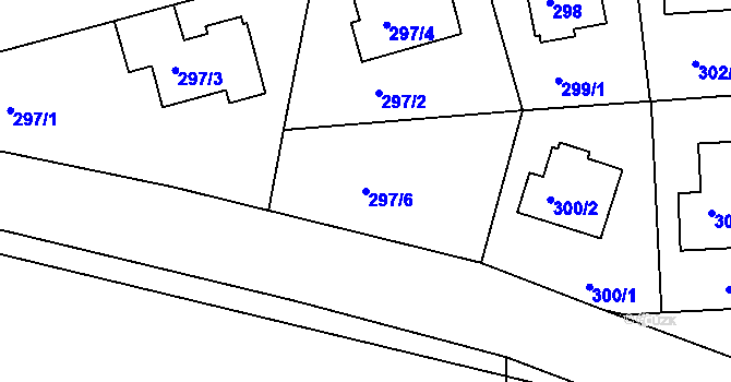 Parcela st. 297/6 v KÚ Krč, Katastrální mapa