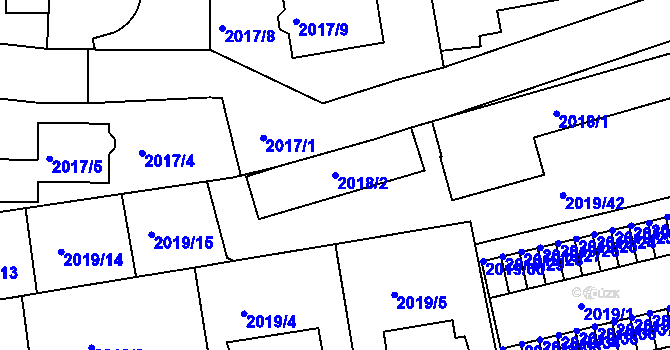 Parcela st. 2018/2 v KÚ Krč, Katastrální mapa