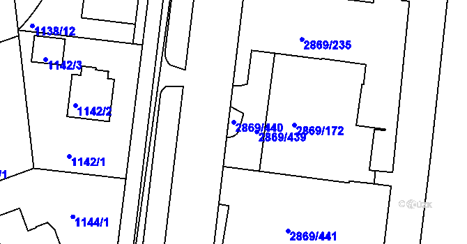 Parcela st. 2869/440 v KÚ Krč, Katastrální mapa