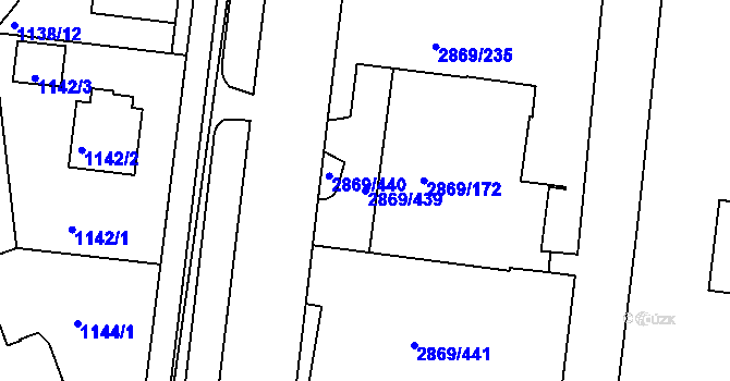 Parcela st. 2869/439 v KÚ Krč, Katastrální mapa