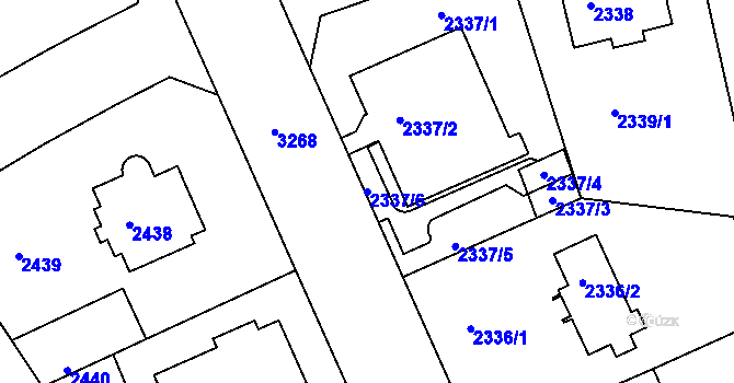 Parcela st. 2337/6 v KÚ Krč, Katastrální mapa