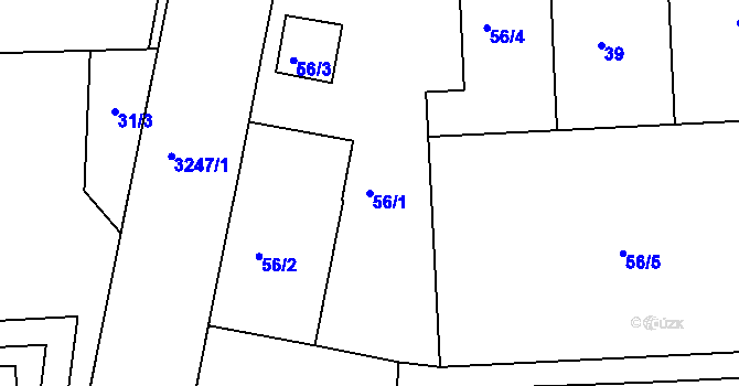 Parcela st. 56/1 v KÚ Michle, Katastrální mapa