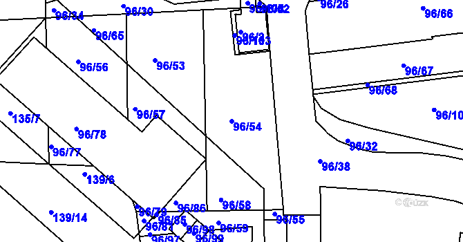 Parcela st. 96/54 v KÚ Michle, Katastrální mapa