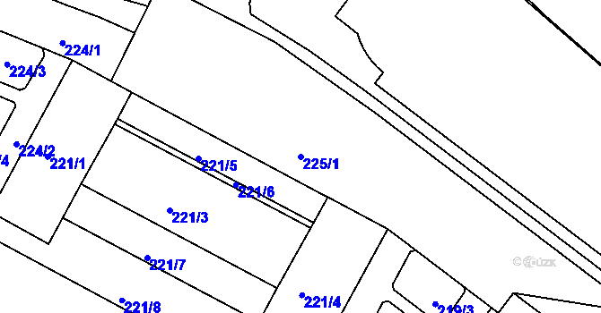 Parcela st. 225/1 v KÚ Michle, Katastrální mapa