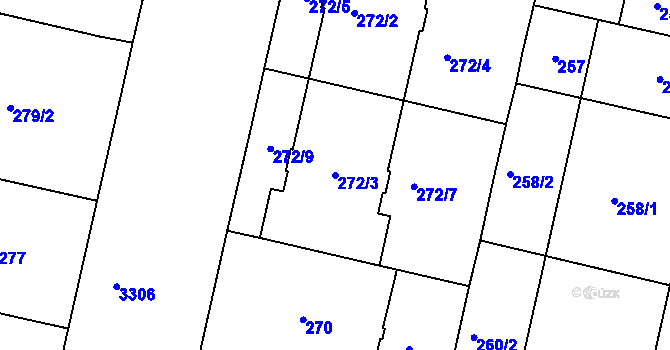 Parcela st. 272/3 v KÚ Michle, Katastrální mapa