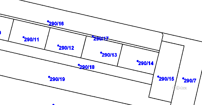 Parcela st. 290/13 v KÚ Michle, Katastrální mapa