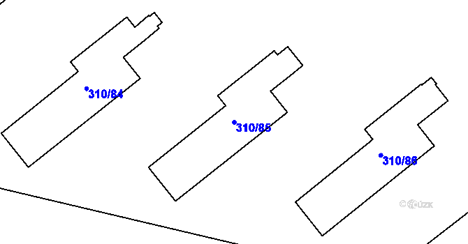 Parcela st. 310/85 v KÚ Michle, Katastrální mapa