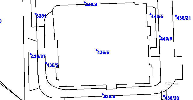 Parcela st. 436/6 v KÚ Michle, Katastrální mapa
